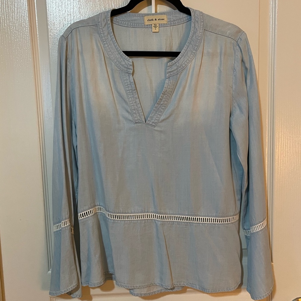 Cloth & Stone Chambray Peplum Top